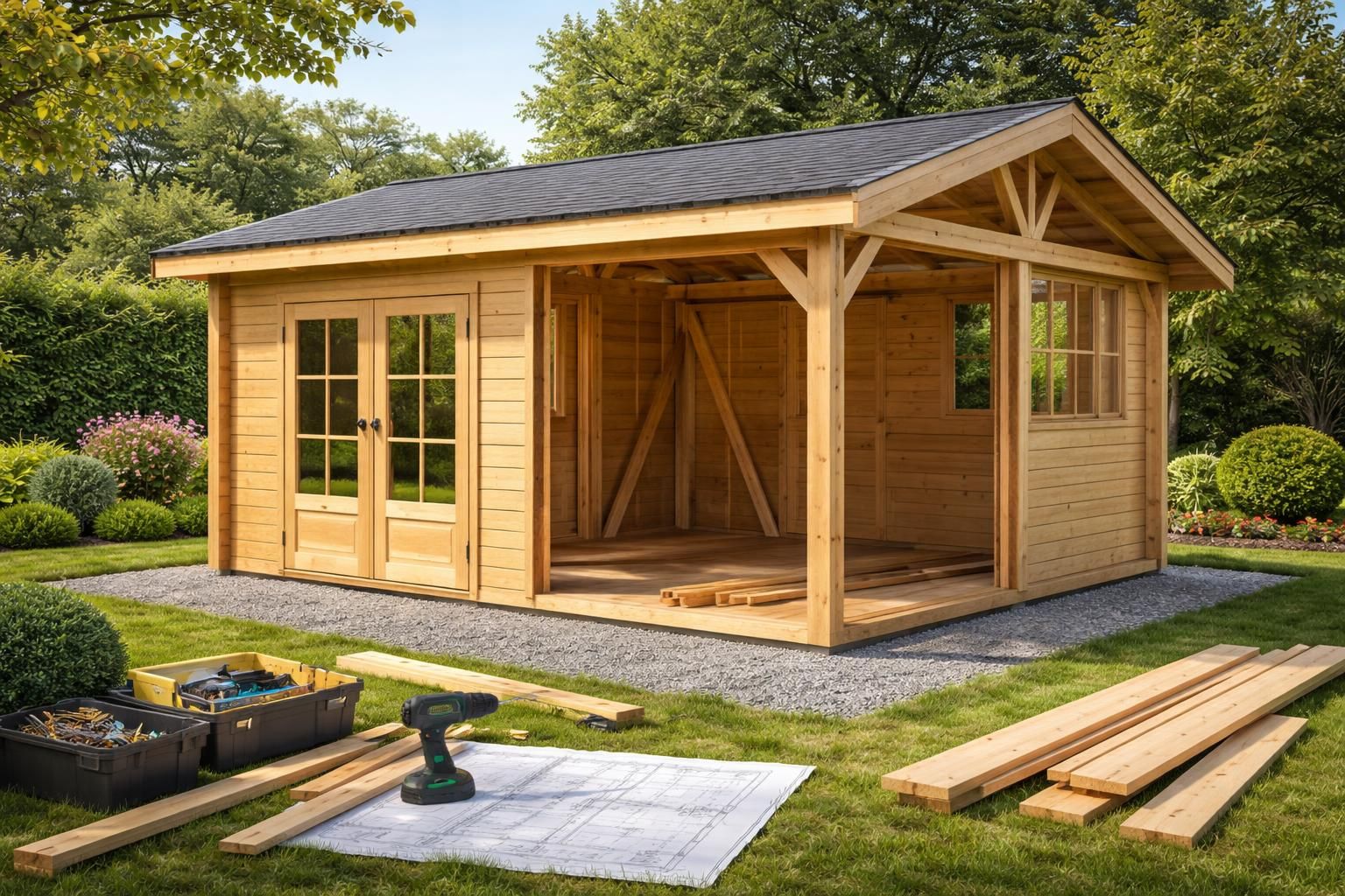 découvrez tout ce qu'il faut savoir sur l'abri de jardin en bois de 20m2 : démarches pour le permis de construire, conseils pratiques pour le montage et astuces pour réussir votre projet.