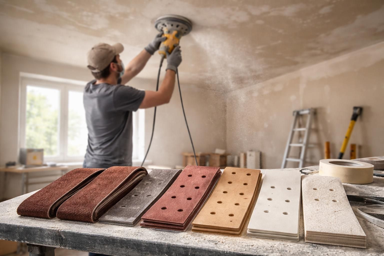 découvrez quel grain d'abrasif choisir pour le ponçage de plafond afin d'obtenir une finition parfaitement lisse et professionnelle.